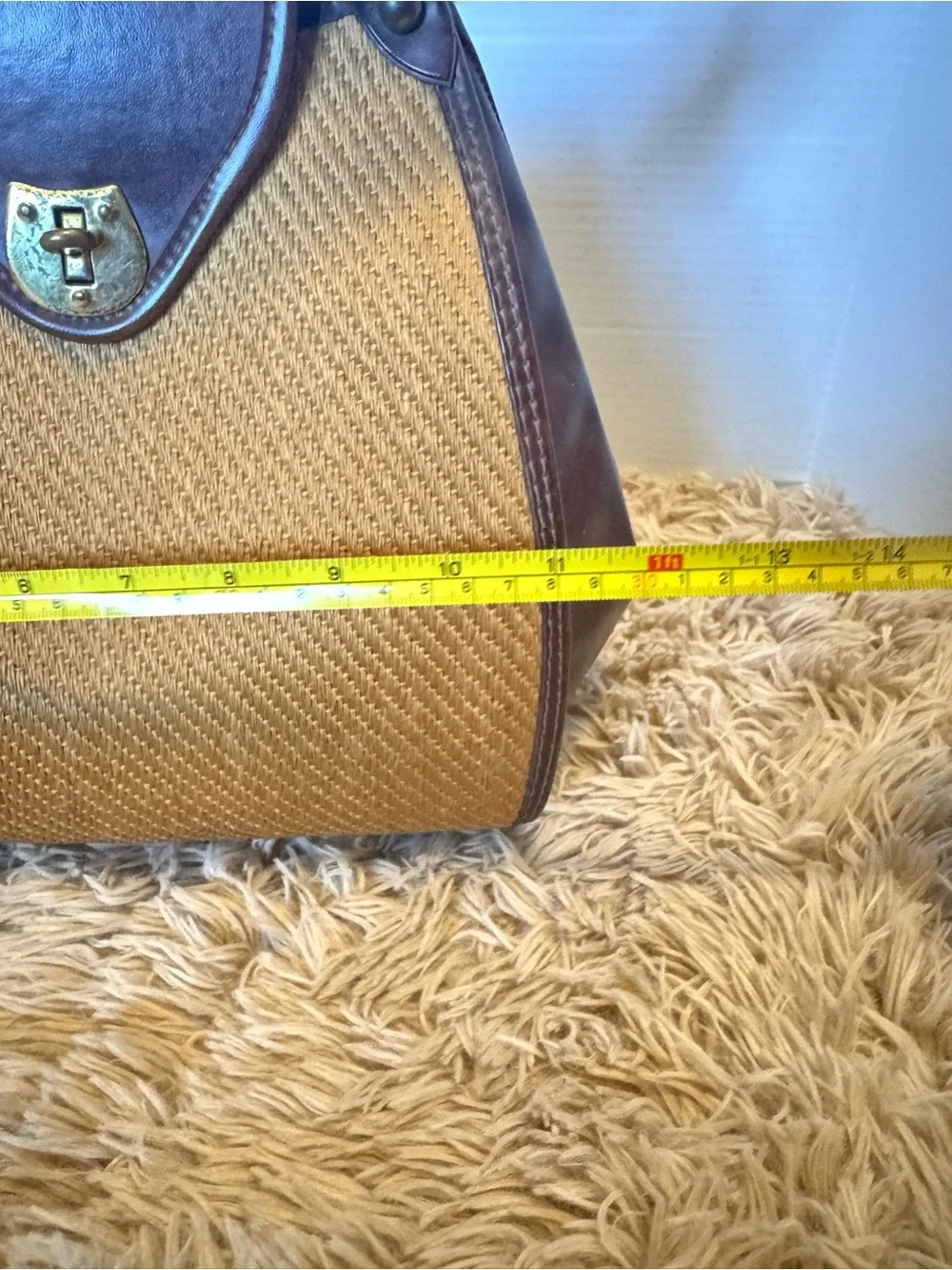Vintage Satchel Handbag in Brown and Tan